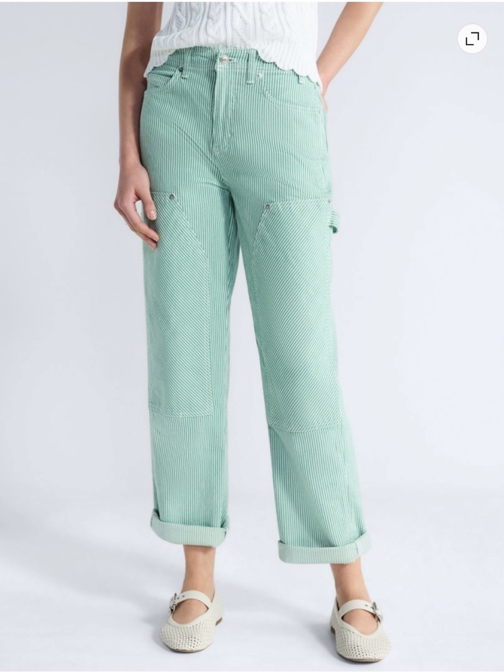 Mid Rise Pinstripe Carpenter Jeans - Picture 4 of 5